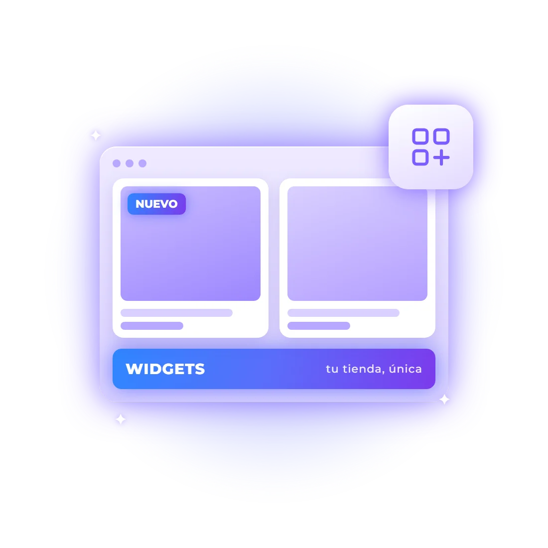 Ilustración de los widgets de Escalable funcionando en una tienda